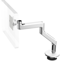 Humanscale M8 Arm with Bolt Through Mount with Base, Fixed Angled Link/Fixed Straight Link and White