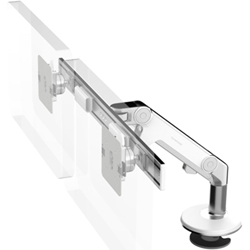 Humanscale M8 Dual Arm with Bolt Through Mount with Base, Dynamic Link only and White
