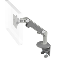 Humanscale M8 Arm with Two Piece Clamp Mount with Base, Dynamic Link only and Silver