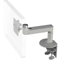 Humanscale M8 Arm with Two Piece Clamp Mount with Base, Straight Link only and Silver