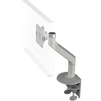 Humanscale M8 Arm with Two Piece Clamp Mount with Base, Fixed Angle Link only and Silver
