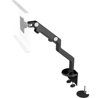 Humanscale M8 Arm with Dual Mount Clamp and Bolt Through, Fixed Angled Link/Dynamic Link and Black