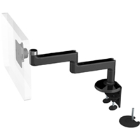 Humanscale M8 Arm with Dual Mount Clamp and Bolt Through, Fixed Straight Link/Fixed Straight Link and Black