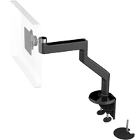 Humanscale M8 Arm with Dual Mount Clamp and Bolt Through, Fixed Angled Link/Fixed Straight Link and Black