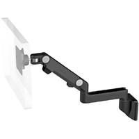Humanscale M8 Arm with Direct Hardwall Mount, Fixed Straight Link/Dynamic Link and Black