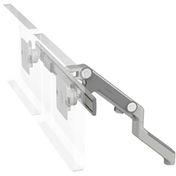 Humanscale M8 Dual Arm with No Mount, Fixed Angled Link/Dynamic Link and Silver