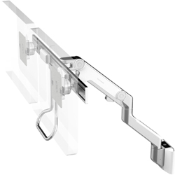 Humanscale M8 Dual Arm with Universal Slatwall Mount, Fixed Angled Link/Dynamic Link, End Style: Crossbar with Handle and White