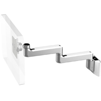 Humanscale M8 Arm with Universal Slatwall Mount, Fixed Straight Link/Fixed Straight Link and White