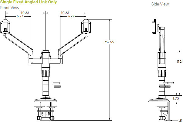 Single Fixed Angled Link Only