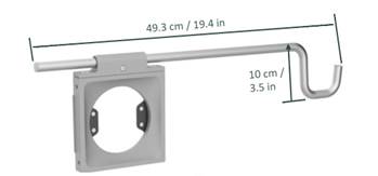 Technical Drawing for Humanscale Accessory Holder with Universal Accessory Bracket