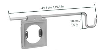 Technical Drawing for Humanscale Accessory Holder with Universal Accessory Bracket