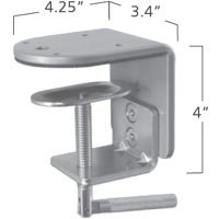 ISE MA2000-201B Standard Clamp or MA2000-901AA Large Clamp Desk Mount Silver