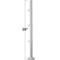 ISE MA2000-501B Large 28" Height and 1-1/8" Diameter Pole Silver
