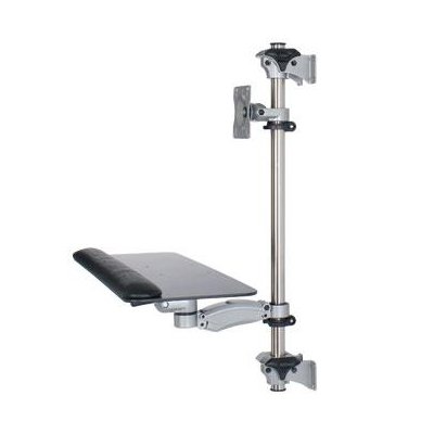 Side view of ISE MA4000-1-TP-WP or MA4000BK-1-TP-WP One Monitor and Keyboard Platform On A Wall with 30