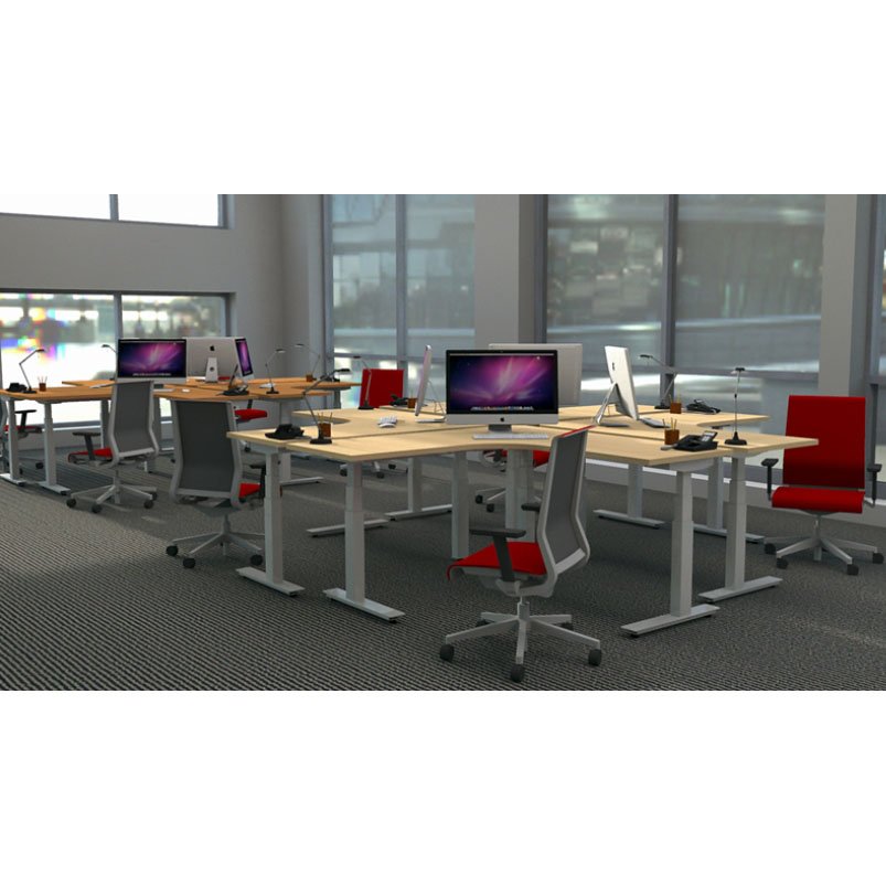 ISE Rise Electric Rectangular Dual Tier Height Adjustable Table