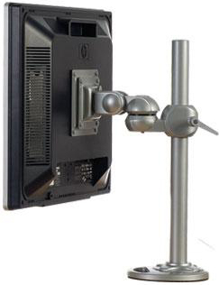 ISE MA2003 Flat Panel Single LED Monitor Arm with Desk Mount or Wall Mount Silver