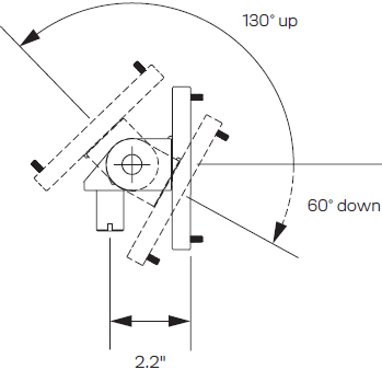 Technical Drawing for Innovative 8500 Quick Release Monitor Tilter
