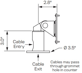 Technical Drawing for Innovative MNPT10-VESAB VESA Compact Mount