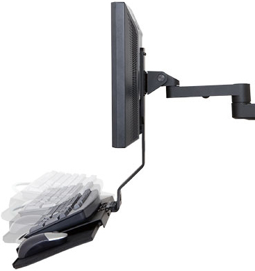 Innovative 9300-HD-DE Articulating Wall Mounted Data Entry Arm with Adjustable Keyboard Angle