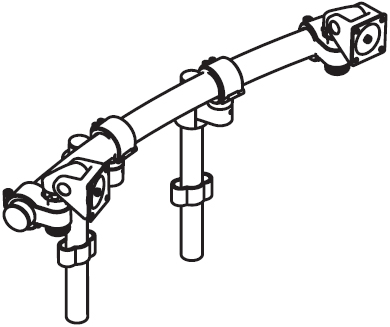 Innovative 9169-2-2P ArcView Dual Monitor Beam with two 12" Mounting Poles