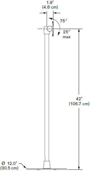 Technical Drawing for Innovative 9231 Light Duty Free Standing Monitor Mount