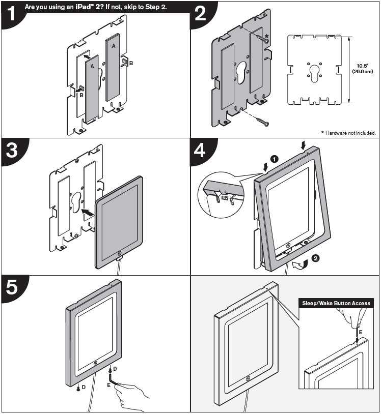 Innovative 8424 Secure iPad Holder Installation with Wall