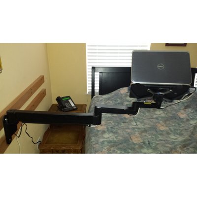 This image shows 9199 Wall Mount with EVO5501 Laptop Holder and Quick Release Bracket