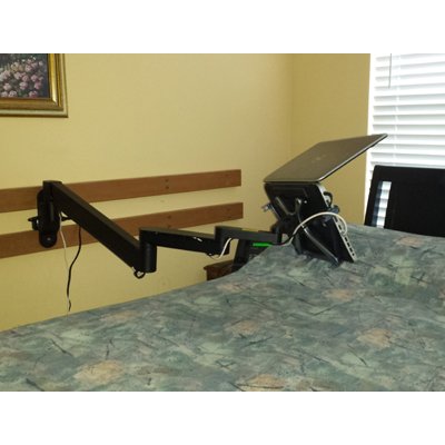 This image shows 9199 Wall Mount with EVO5501 Laptop Holder and Quick Release Bracket