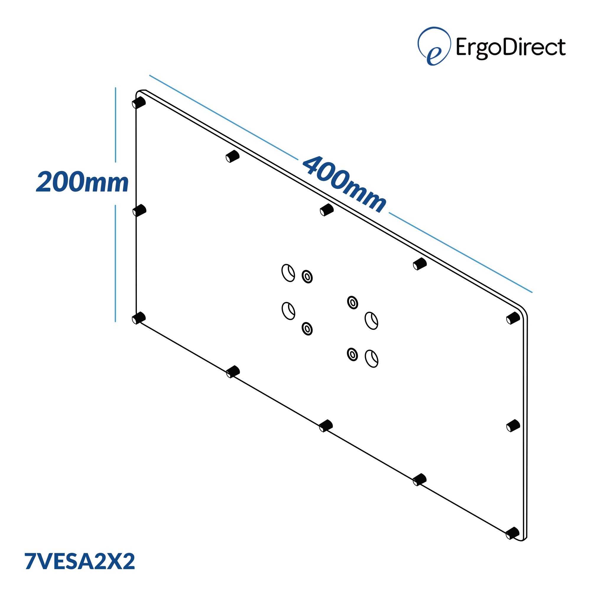 Innovative 7VESA2x4 VESA Adapter Plate 200x400 mm