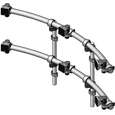 Innovative 9169-D-3 ArcView Two-Tier Triple Monitor Beams, Poles