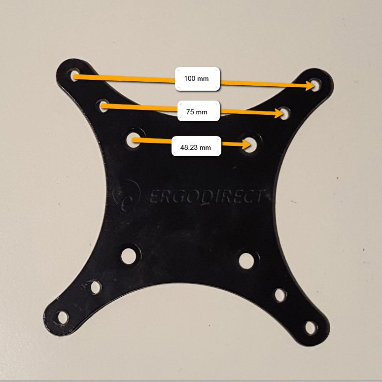 Innovative 75mm/100mm VESA Adapter Plate with Screws 7VESASTAR175