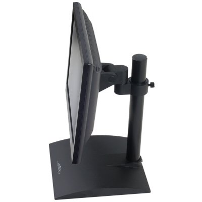 Side View of Innovative 9109-S-14 Flat Panel LCD Desk Stand (14" Pole) with Pivot and Tilt