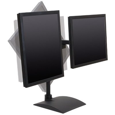 Monitor can pivot from landscape to portrait