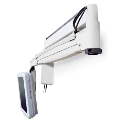 Arm folds up to save space when not in use