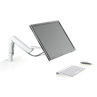 Cable management keeps the work surface free of annoying cable clutter.
