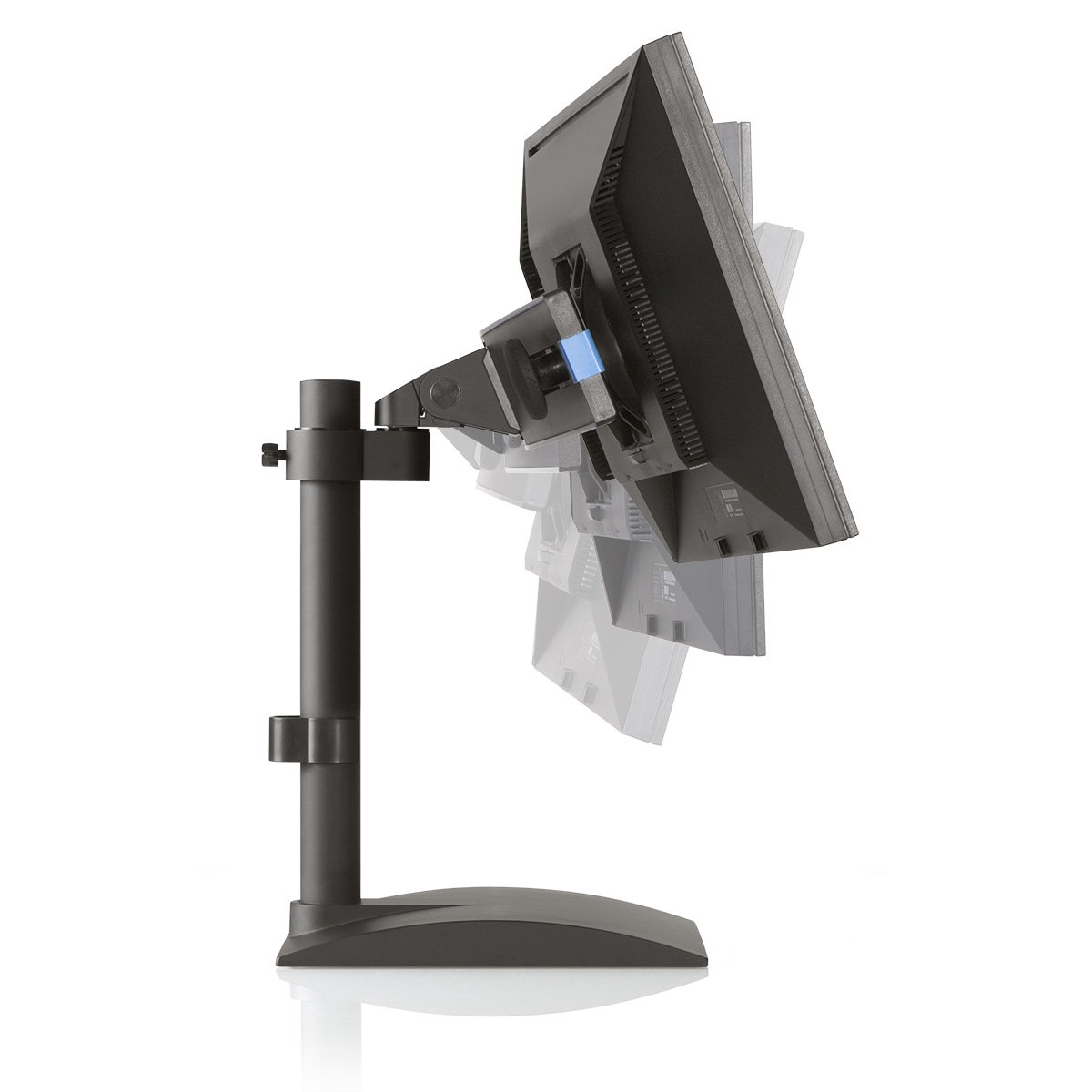 Wide range of monitor tilt