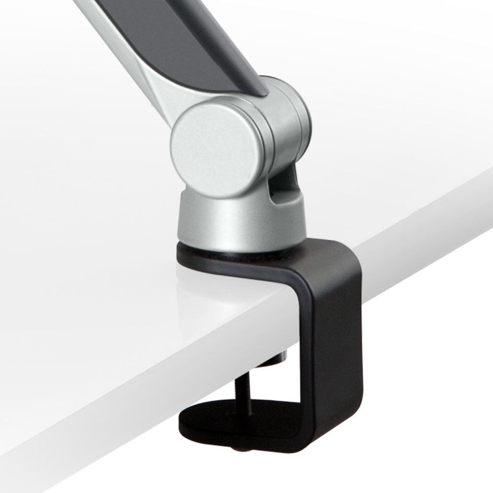 Tablik's arm mount quickly attaches to desk edge