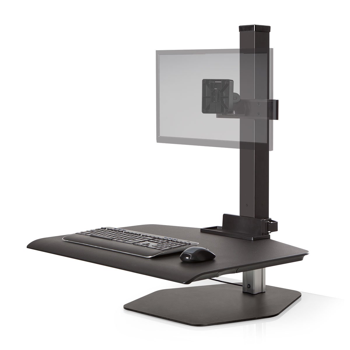 Winston Single Freestanding Sit-Stand Workstation in Vista Black