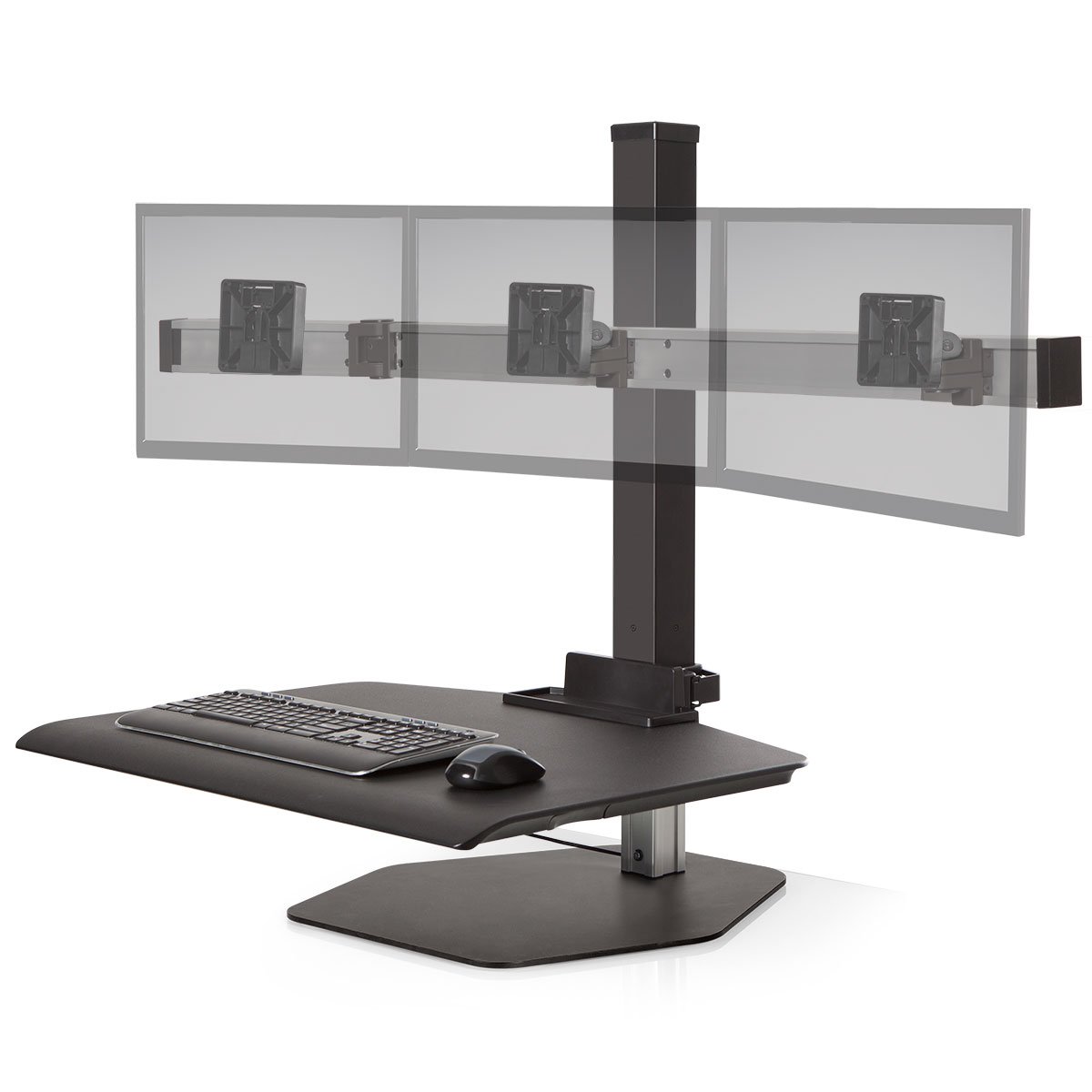 Triple monitor sit stand desk deals