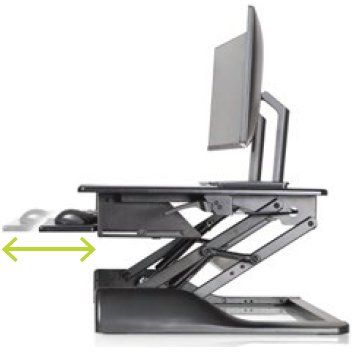 Retractable lower work surface