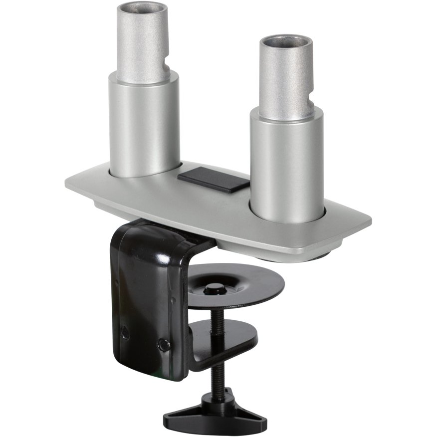 Back view of Innovative 8509 with desk edge and grommet in silver color