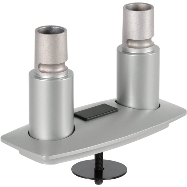 Front view of Innovative 8509 with thru-desk in silver color