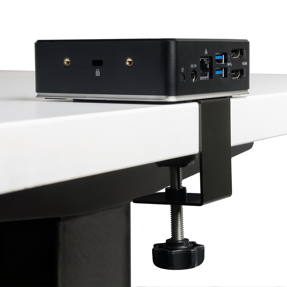 Docking Station with Clamp Mount on Desk