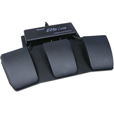Kinesis FS30AJ Savant Elite Programmable Triple Action USB Foot Switch With Input Jack