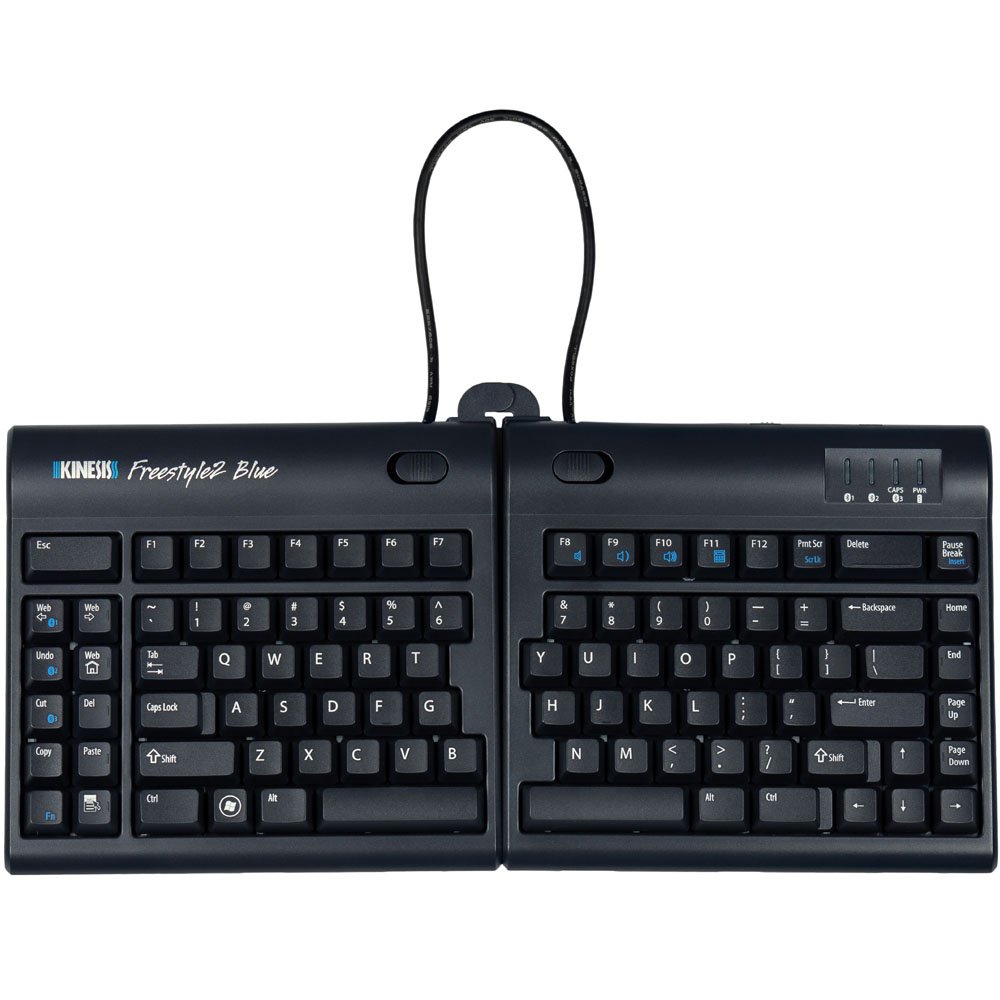 Kinesis KB800PB-BT Freestyle2 Blue Ergonomic Wireless Keyboard for PC