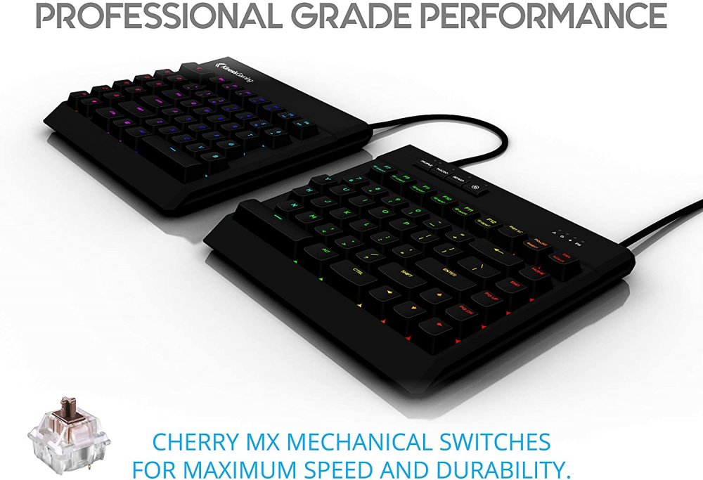 Freestyle Ergonomic RGB Split Mechanical Gaming Keyboard - EDK-RGBM