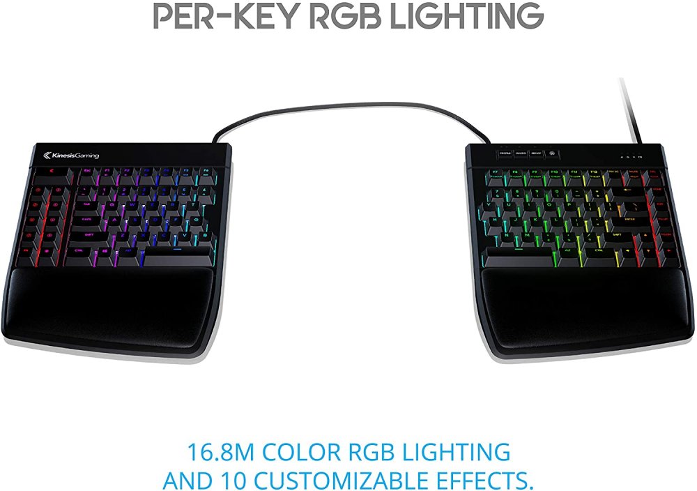 Freestyle Ergonomic RGB Split Mechanical Gaming Keyboard - EDK-RGBM