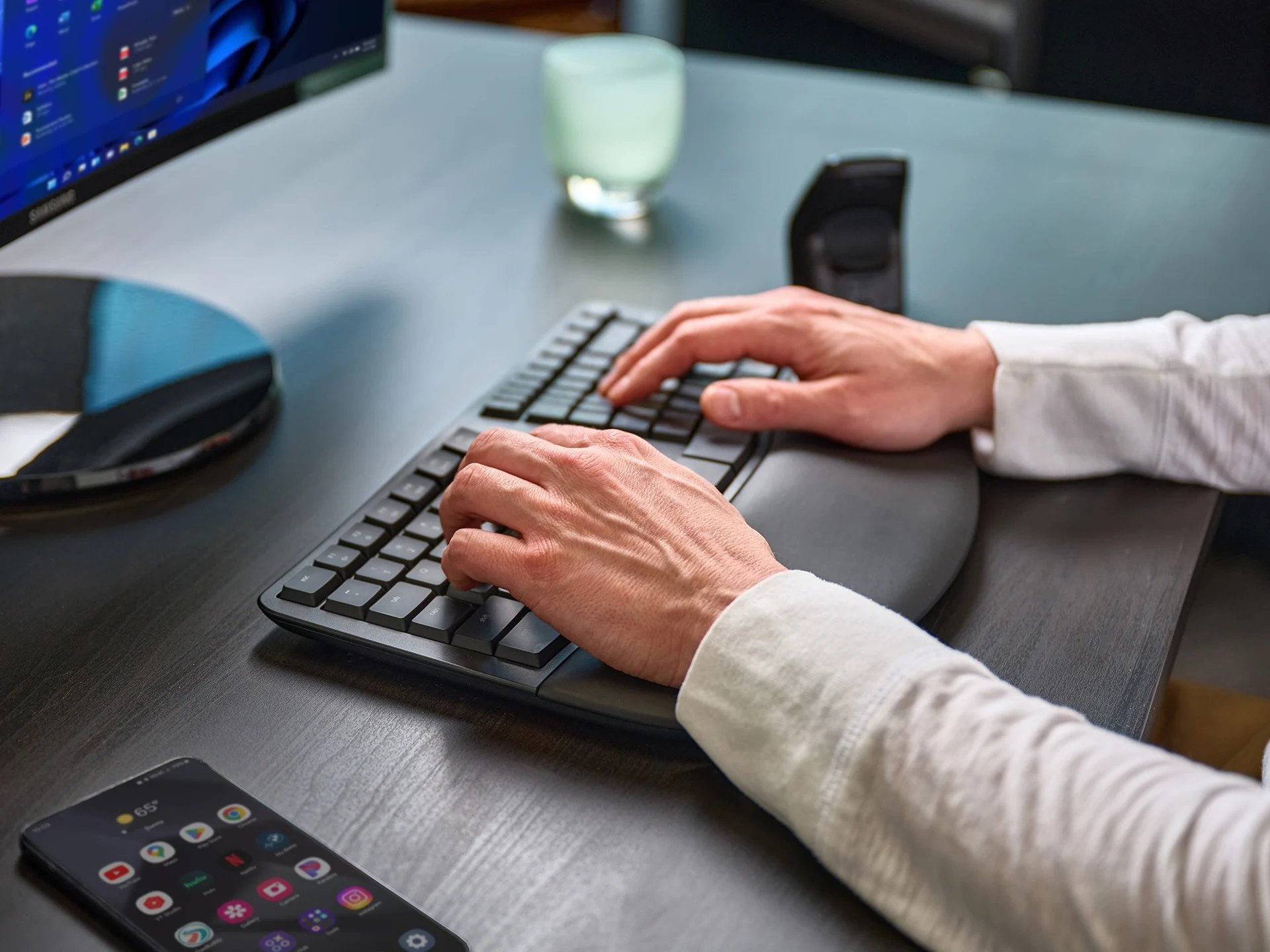 Kinesis KB150P-LIN mWave Mechanical Keyboard for PC (Quiet Linear)