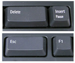 Double wide Escape and Fwd Delete keys of Kinesis Freestyle Solo PC Keyboard