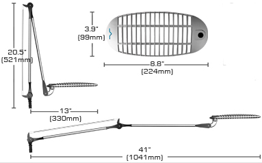 Drawing of SpaceCo WL01 Wave Light LED Task Lighting